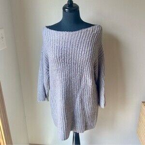 LOFT Lounge Sweater Oversize Stretch Knit Boatneck Latte Tan NWT